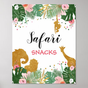 Safari snacks Sign Zoo Oerwoud Food table decor Poster