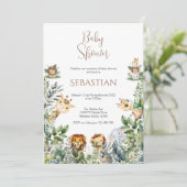 Safari Spanish Baby Shower Boy invitation (Debout devant)
