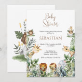 Safari Spanish Baby Shower Boy invitation (Devant / Derrière)