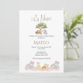 Safari Spanish Baby Shower Boy invitation (Debout devant)