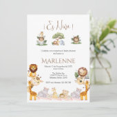 Safari Spanish Baby Shower Girl invitation (Debout devant)