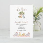 Safari Spanish Baby Shower Girl invitation (Debout devant)
