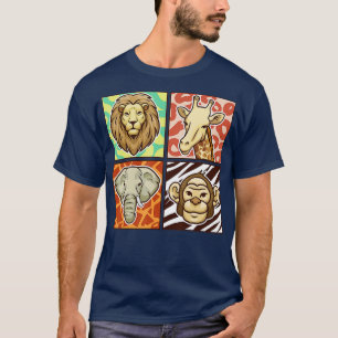 Safari Squad African Animals Funny Zoo Wildlife Ad T-shirt