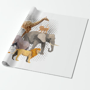 Safari Squad African Safari Animals Funny Zoo Anim Cadeaupapier