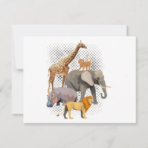 Safari Squad African Safari Animals Funny Zoo Anim Feestdagenkaart