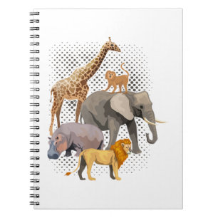 Safari Squad African Safari Animals Funny Zoo Anim Notitieboek