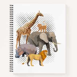 Safari Squad African Safari Animals Funny Zoo Anim Notitieboek