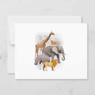 Safari Squad African Safari Animals Funny Zoo Anim RSVP Kaartje