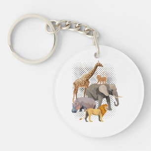 Safari Squad African Safari Animals Funny Zoo Anim Sleutelhanger