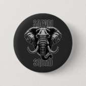 Safari Squad Afrikaanse Olifant Zoo Avontuur Ronde Button 5,7 Cm (Voorkant)