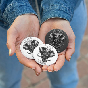 Safari Squad Afrikaanse Olifant Zoo Avontuur Ronde Button 5,7 Cm