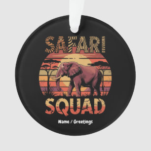 Safari Squad Verjaardags Dierenpark Avontuur Feest Ornament