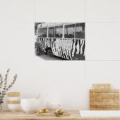 Safari Station Zebra Gestreepte Tour Bus Poster (Keuken)