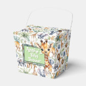 Safari stijl: oerwoud baby shower bedankdoosjes (Voorkant Zijde)