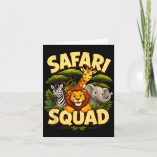 Safari-team cute dierentuin jungle dieren bemannin kaart