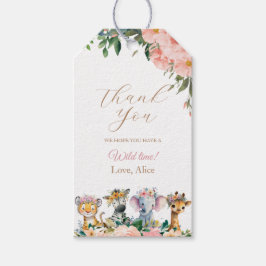 Safari Thank You Favor Jungle Zoo Party Animals Cadeaulabel