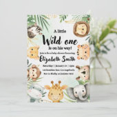 Safari thema baby shower uitnodiging (Staand voorkant)
