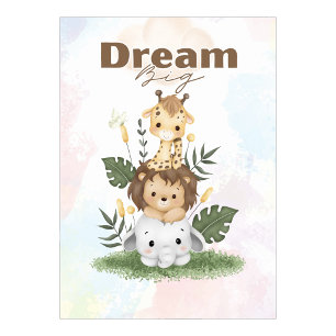 Safari-thema inspirerende kinderkamer muurposter poster