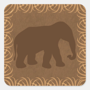Safari Thema Olifant Silhouet Vierkante Sticker