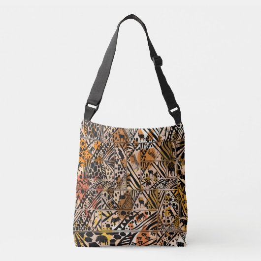 Safari-thema over de hele printtas crossbody tas (Voorkant)