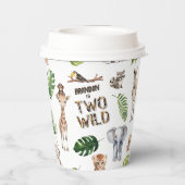 Safari thema twee wilde Oerwoud 2e verjaardag Papieren Bekers (Achterkant)
