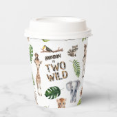 Safari thema twee wilde Oerwoud 2e verjaardag Papieren Bekers (Voorkant)