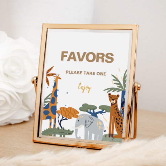 Safari Thema Verjaardagsgunstteken Poster