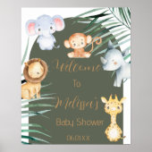 Safari Thème Affiche de bienvenue Baby shower (Devant)