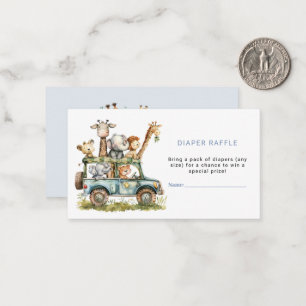 Safari Theme Baby shower Diaper Raffle Ticket Notitiekaartje