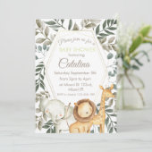 Safari Theme Baby Shower Invitation (Debout devant)