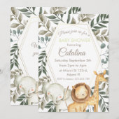 Safari Theme Baby Shower Invitation (Devant / Derrière)