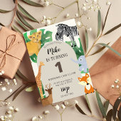 Safari Thème Premier Anniversaire Fête Invitation