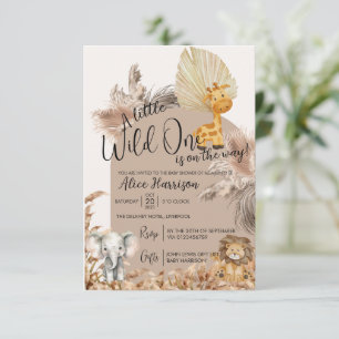Safari Thème Wild One Baby shower Invitation