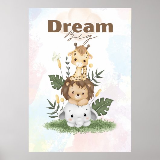  safari themed uplifting nursery wall poster (Devant)