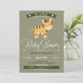 Safari Tiger Baby shower Invitation garçon (Debout devant)