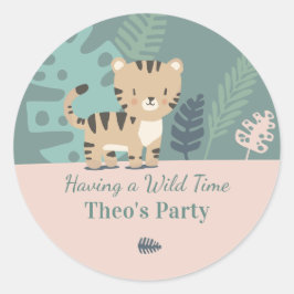 Safari Tijger Kids Feestje Persoonlijke Stickers