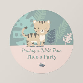 Safari Tijger Kids Feestje Persoonlijke Stickers