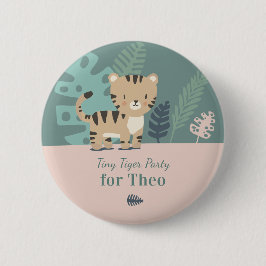 Safari Tijger Kinderverjaardagsfeestje Gast Knop Ronde Button 5,7 Cm