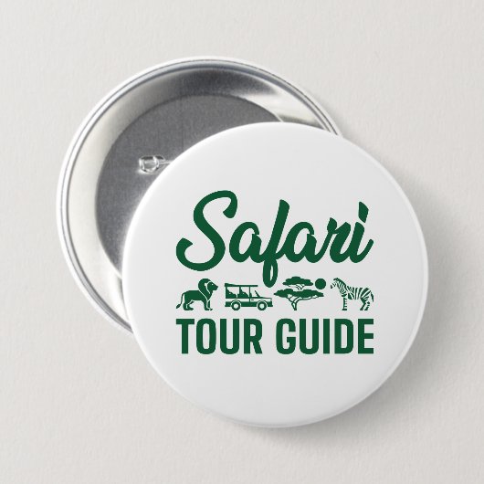 Safari Tour Guide Ronde Button 7,6 Cm (Voorkant /achterkant)