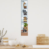 Safari Train Animals Growth Chart Keep at 8x44! Poster (Keuken)