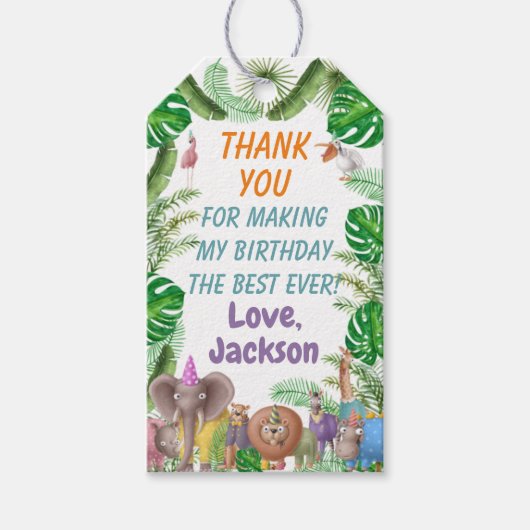 Safari Tropical Gift Labels Cadeaulabel (Voorkant)