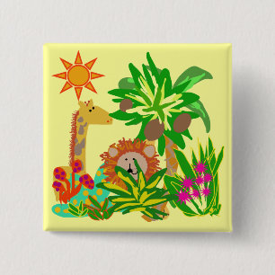 Safari Tshirts en Gifts Vierkante Button 5,1 Cm