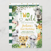 Safari Twee Wild Boy Verjaardag uitnodiging (Voorkant / Achterkant)