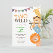 Safari Two Wild 2de verjaardag Kaart (Staand voorkant)