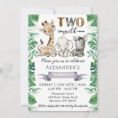 Safari Two Wild 2e verjaardag Uitnodiging (Voorkant)