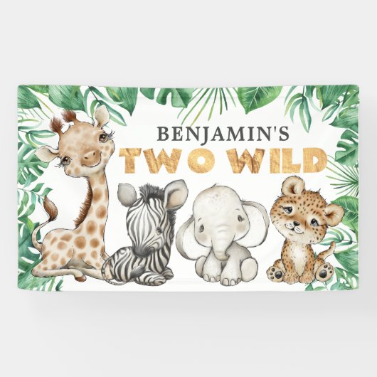 Safari Two Wild Birthday Banner (Horizontaal)