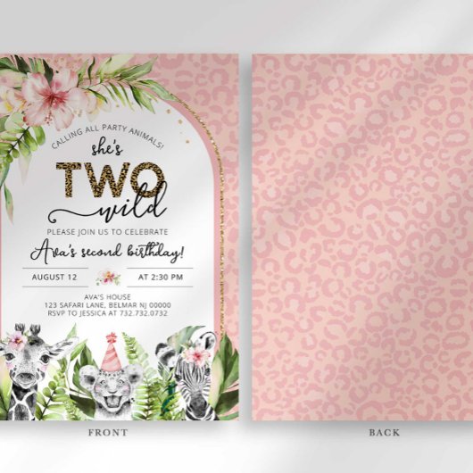 Safari Two Wild Birthday Uitnodiging