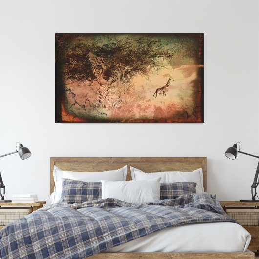 Safari Uitgerekte Canvas Print (Insitu (Slaapkamer))