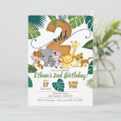 Safari Uitnodiging tot tweede verjaardag (Staand voorkant)