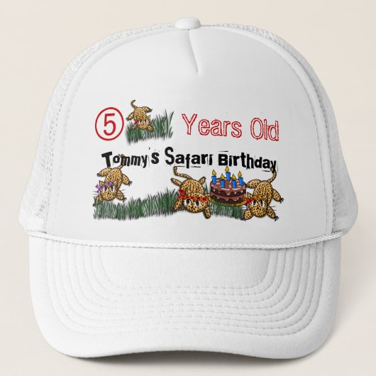 Safari Ultra mignon Leopard Casquette d'anniversai (Devant)